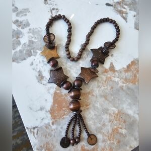 Wooden Star Beaded Necklace